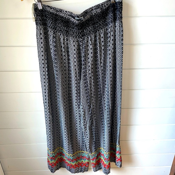 Ivy Jane Black and White Wide Leg Pants / palazzo size large/ preowned - Picture 1 of 8